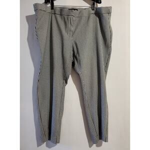 Amanda + Chelsea Alex Houndstooth Ponte Knit Slim Leg Black White 24W Pants